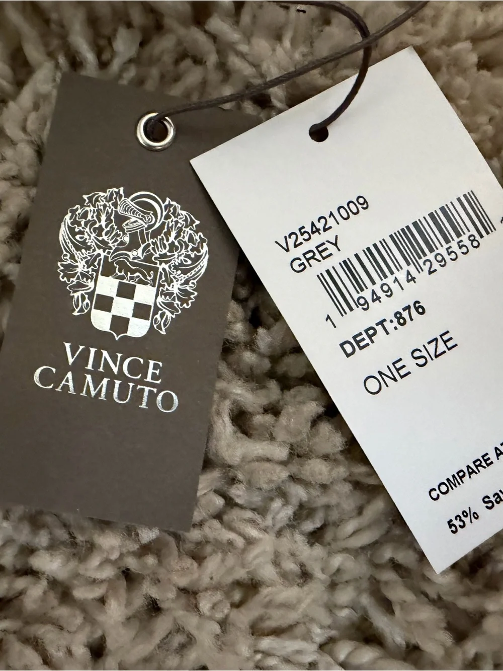 Vince Camuto Light Gray Quilted Mittens